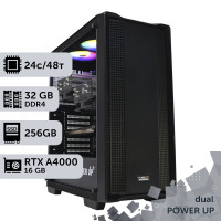 Двопроцесорна робоча станція PowerUp #127 Xeon E5 2690 v3 x2/32 GB/SSD 256GB/NVIDIA Quadro RTX A4000 16GB