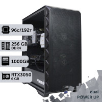 Двопроцесорна робоча станція PowerUp #521 AMD EPYC 7642 x2/256 GB/SSD 1TB/GeForce RTX 3050 6GB
