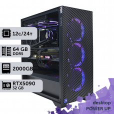 Робоча станція PowerUp Desktop #663 Ryzen 9 7900x/64 GB/SSD 2TB/GeForce RTX 5090 32GB