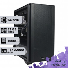 Робоча станція PowerUp Desktop #342 Core i5 14500/32 GB/SSD 1TB/NVIDIA Quadro RTX A2000 6GB