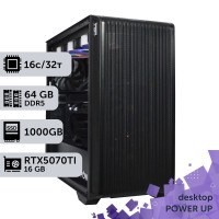 Робоча станція PowerUp Desktop #638 Ryzen 9 9950x/64 GB/SSD 1TB/GeForce RTX 5070Ti 16GB