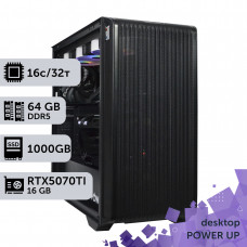 Робоча станція PowerUp Desktop #638 Ryzen 9 9950x/64 GB/SSD 1TB/GeForce RTX 5070Ti 16GB