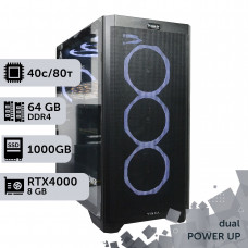 Двопроцесорна робоча станція PowerUp #494 Xeon Gold 6248 x2/64 GB/SSD 1TB/NVIDIA Quadro RTX4000 8GB