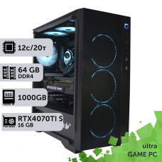 Ігровий комп'ютер GamePC Ultra #337 Core i7 12700F/64 GB/SSD 1TB/GeForce RTX 4070Ti Super 16GB