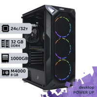 Робоча станція PowerUp Desktop #378 Core i9 14900K/32 GB/SSD 1TB/NVIDIA Quadro M4000 8GB