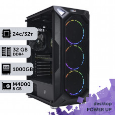 Робоча станція PowerUp Desktop #378 Core i9 14900K/32 GB/SSD 1TB/NVIDIA Quadro M4000 8GB