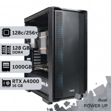 Двопроцесорна робоча станція PowerUp #537 AMD EPYC 7B13 x2/128 GB/SSD 1TB/NVIDIA Quadro RTX A4000 16GB