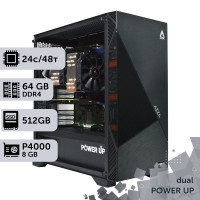 Двопроцесорна робоча станція PowerUp #460 Xeon E5 2690 v3 x2/64 GB/SSD 512GB/NVIDIA Quadro P4000 8GB