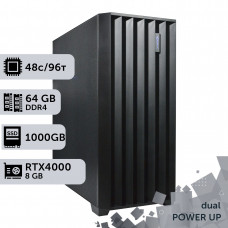 Двопроцесорна робоча станція PowerUp #490 Xeon Platinum 8259 x2/64 GB/SSD 1TB/NVIDIA Quadro RTX4000 8GB