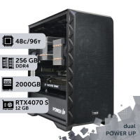 Двопроцесорна робоча станція PowerUp #434 AMD EPYC 7F72 x2/256 GB/SSD 2TB/GeForce RTX 4070 Super 12GB