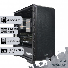 Двопроцесорна робоча станція PowerUp #434 AMD EPYC 7F72 x2/256 GB/SSD 2TB/GeForce RTX 4070 Super 12GB