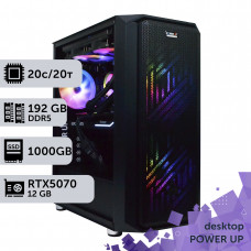 Робоча станція PowerUp Desktop #602 Core Ultra 7 265KF/192 GB/SSD 1TB/GeForce RTX 5070 12GB