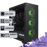 Робоча станція PowerUp Desktop #489 Ryzen 9 9900x/64 GB/SSD 1TB/GeForce RTX 4060Ti 16GB