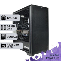 Робоча станція PowerUp Desktop #580 Ryzen 9 9900x/64 GB/HDD 6 TB/SSD 2TB/GeForce RTX 5080 16GB