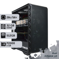 Двопроцесорна робоча станція PowerUp #439 Xeon E5 2680 v4 x2/32 GB/SSD 512GB/NVIDIA Quadro P2000 5GB