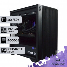 Робоча станція PowerUp Desktop #645 Ryzen 9 9950x/192 GB/SSD 4TB/GeForce RTX 5070Ti 16GB