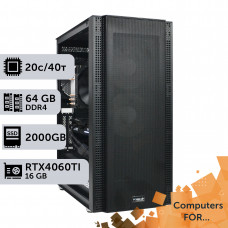 Комп'ютер Power Up #18 для Premiere Pro/Xeon E5 2673 v4 x2/64 GB/SSD 2TB/GeForce RTX 4060Ti 16GB