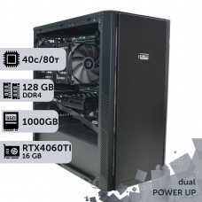 Двопроцесорна робоча станція PowerUp #416 Xeon E5 2673 v4 x2/128 GB/SSD 1TB/GeForce RTX 4060Ti 16GB