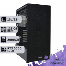 Робоча станція PowerUp Desktop #486 Ryzen 9 9950x/128 GB/HDD 4 TB/SSD 2TB/NVIDIA Quadro RTX5000 16GB