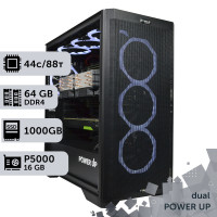 Двопроцесорна робоча станція PowerUp #454 Xeon E5 2699 v4 x2/64 GB/HDD 2 TB/SSD 1TB/NVIDIA Quadro P5000 16GB