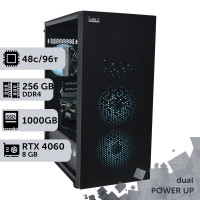 Двопроцесорна робоча станція PowerUp #393 AMD EPYC 7413 x2/256 GB/SSD 1TB/GeForce RTX 4060 8GB