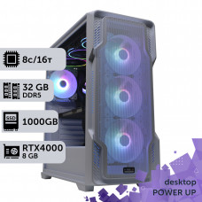 Робоча станція PowerUp Desktop #495 Ryzen 7 9700х/32 GB/SSD 1TB/NVIDIA Quadro RTX4000 8GB