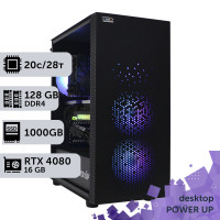 Робоча станція PowerUp Desktop #325 Core i7 14700K/128 GB/HDD 2 TB/SSD 1TB/GeForce RTX 4080 Super 16GB