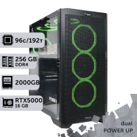 Двопроцесорна робоча станція PowerUp #473 AMD EPYC 7642 x2/256 GB/SSD 2TB/NVIDIA Quadro RTX5000 16GB