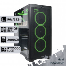 Двопроцесорна робоча станція PowerUp #473 AMD EPYC 7642 x2/256 GB/SSD 2TB/NVIDIA Quadro RTX5000 16GB