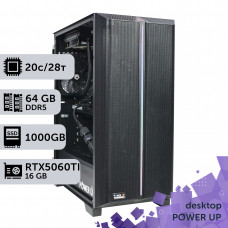 Робоча станція PowerUp Desktop #709 Core i7 14700K/64 GB/SSD 1TB/GeForce RTX 5060Ti 16GB