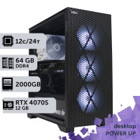 Робоча станція PowerUp Desktop #362 Ryzen 9 7900x/64 GB/SSD 2TB/GeForce RTX 4070 Super 12GB