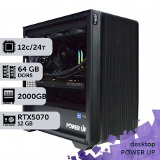 Робоча станція PowerUp Desktop #634 Ryzen 9 7900x/64 GB/SSD 2TB/GeForce RTX 5070 12GB
