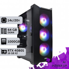 AI Workstation PowerUp #24 Core i5 14500/64 GB/SSD 1TB/GeForce RTX 4080 Super 16GB x2