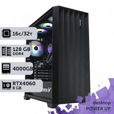 Робоча станція PowerUp Desktop #261 Core i9 13900K/128 GB/SSD 4TB/GeForce RTX 4060 8GB
