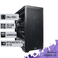 Робоча станція PowerUp Desktop #365 Ryzen 9 7950x/32 GB/SSD 512GB/GeForce RTX 4070Ti Super 16GB