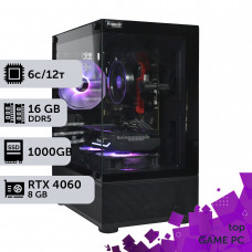 Ігровий комп'ютер GamePC TOP #378 Ryzen 5 8400F/16 GB/SSD 1TB/GeForce RTX 4060 8GB