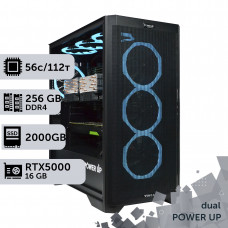 Двопроцесорна робоча станція PowerUp #509 AMD EPYC 7453 x2/256 GB/SSD 2TB/NVIDIA Quadro RTX5000 16GB
